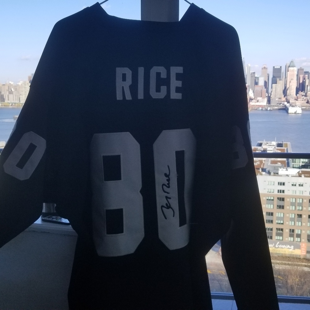 2001 SIGN STICHED JERRY RICE RAIDERS THROWBACK